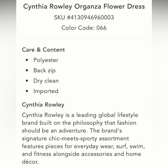 Anthropologie CYNTHIA ROWLEY Women's Organza Flower Strapless/ size 2 - Picture 14 of 15